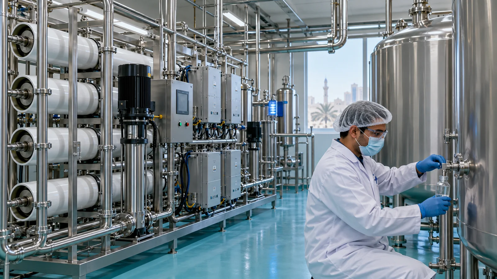 أنظمة مياه مصانع الأدوية ومستحضرات التجميل والمستشفيات